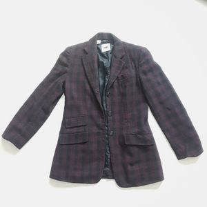 Vtg DKNY 100% Wool Plaid Blazer 90s Career Wear 4